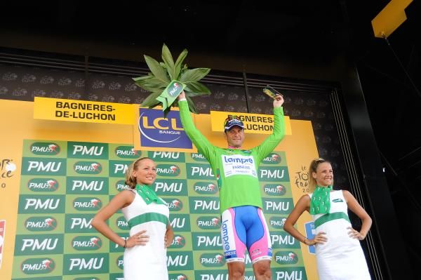 Alessandro Petacchi (Lampre-Farnese Vini) is showing that he can get over the mountains of the Tour in good shape