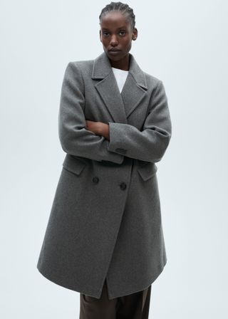 Double-Breasted Wool Midi Coat - Women | Mango Usa