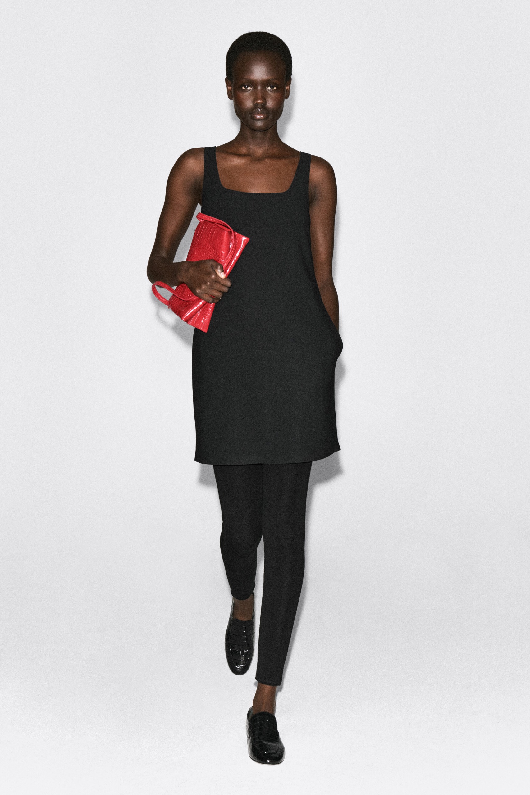 Square-Neck Crepe-Jersey Dress