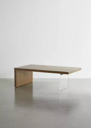 Urban outfitters wood and glass coffee table