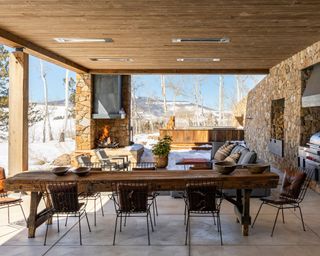 Hilary Swank's rustic modern home in colorado