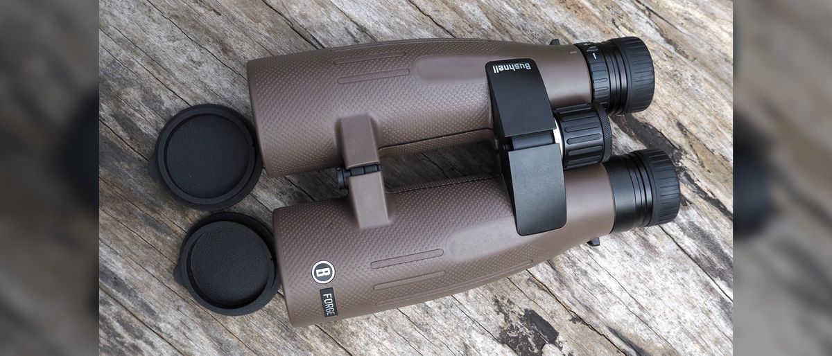 Close up photo of the Bushnell Forge 15x56 binoculars