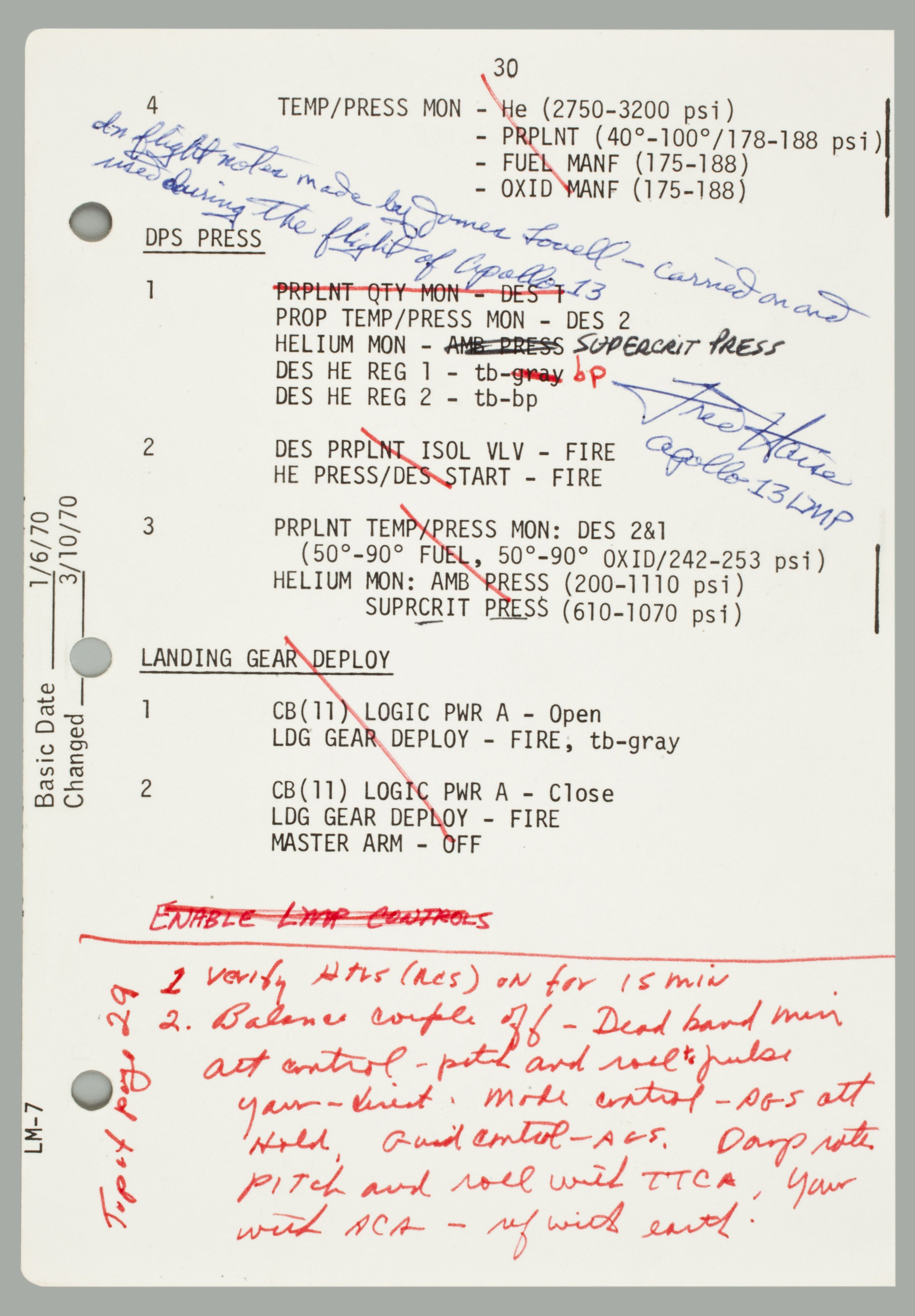 Apollo 13 Burn Notes