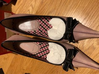 Miu Miu Bess Pink Leather Court Shoes