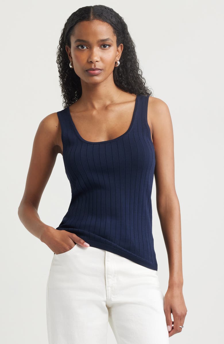 Slim Scoop Neck Rib Tank