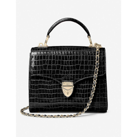 Mayfair Midi Bag in Deep Shine Black Croc, $741 (£595) | Aspinal of London