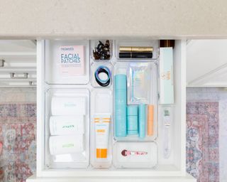 Organized vanity drawers