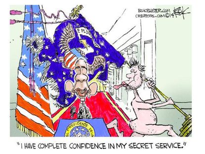 Obama cartoon Secret Service security White House