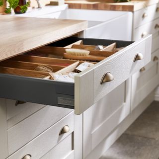 Kitchen drawer with storage inside