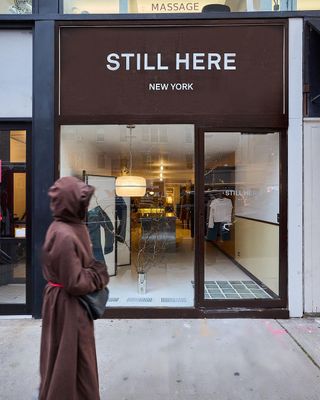 outdoor shot of Still Here New York store on Madison Avenue