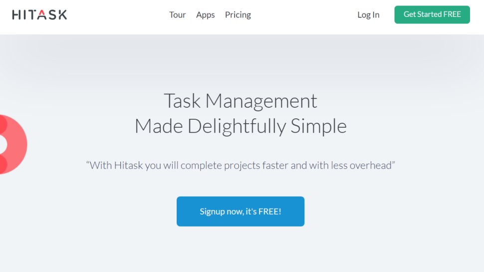 Website screenshot of Hitask (February, 2026)