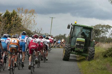 Even local farmers stopped work to watch the tour go by near Whitemore during stage five.