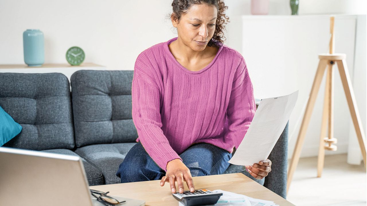 Woman with a calculator