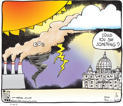 Editorial cartoon World Vatican climate change