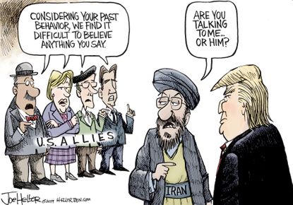 Political Cartoon U.S. Allies Trump Iran Conflict