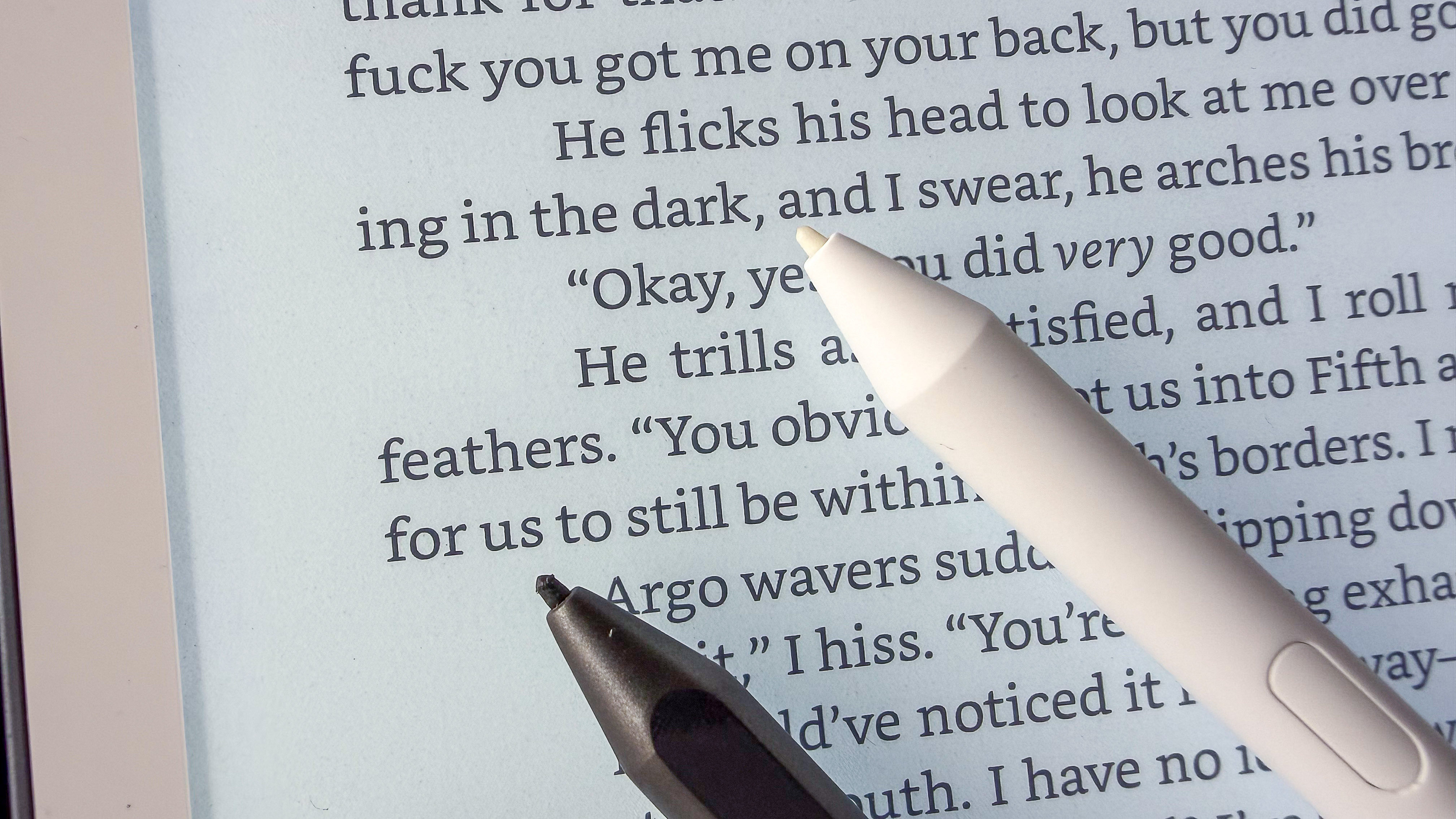 2025 white Premium Pen beside the 2024 Premium Pen for the Kindle Scribes