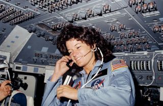 Sally Ride flew as the first American woman in space. NASA engineers once thought they had to make her a makeup kit, which she did not use.