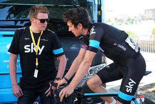 Ellingworth and Thomas working together at Team Sky at the 2013 Tour de France