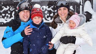 Prince William and Kate Middleton in the snow with Prince George and Princess Charlotte