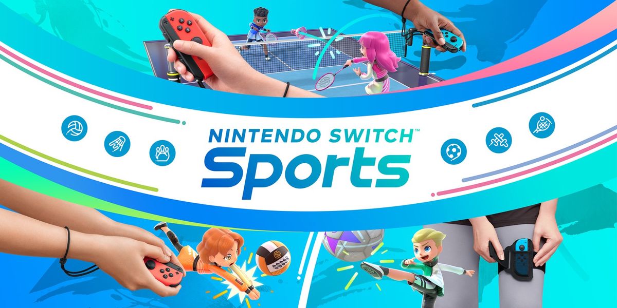 Nintendo Switch Sports ket art showing Joy-Cons being used for various sports