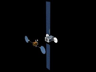Artist's Impression of ViviSat and ATK's Mission Extension Vehicle, or MEV.
