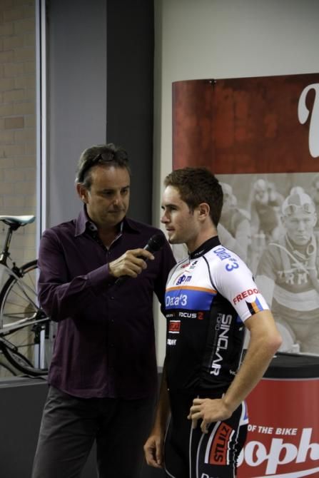 Sam Wood gets asked a few questions at the launch
