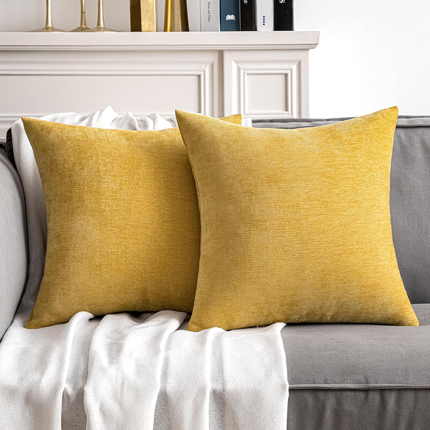 Mustard Yellow Decorative Pillow Covers