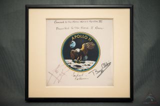 This Apollo 11 mission patch, which was carried to the moon in July 1969, will launch with astronauts flying to Mars.