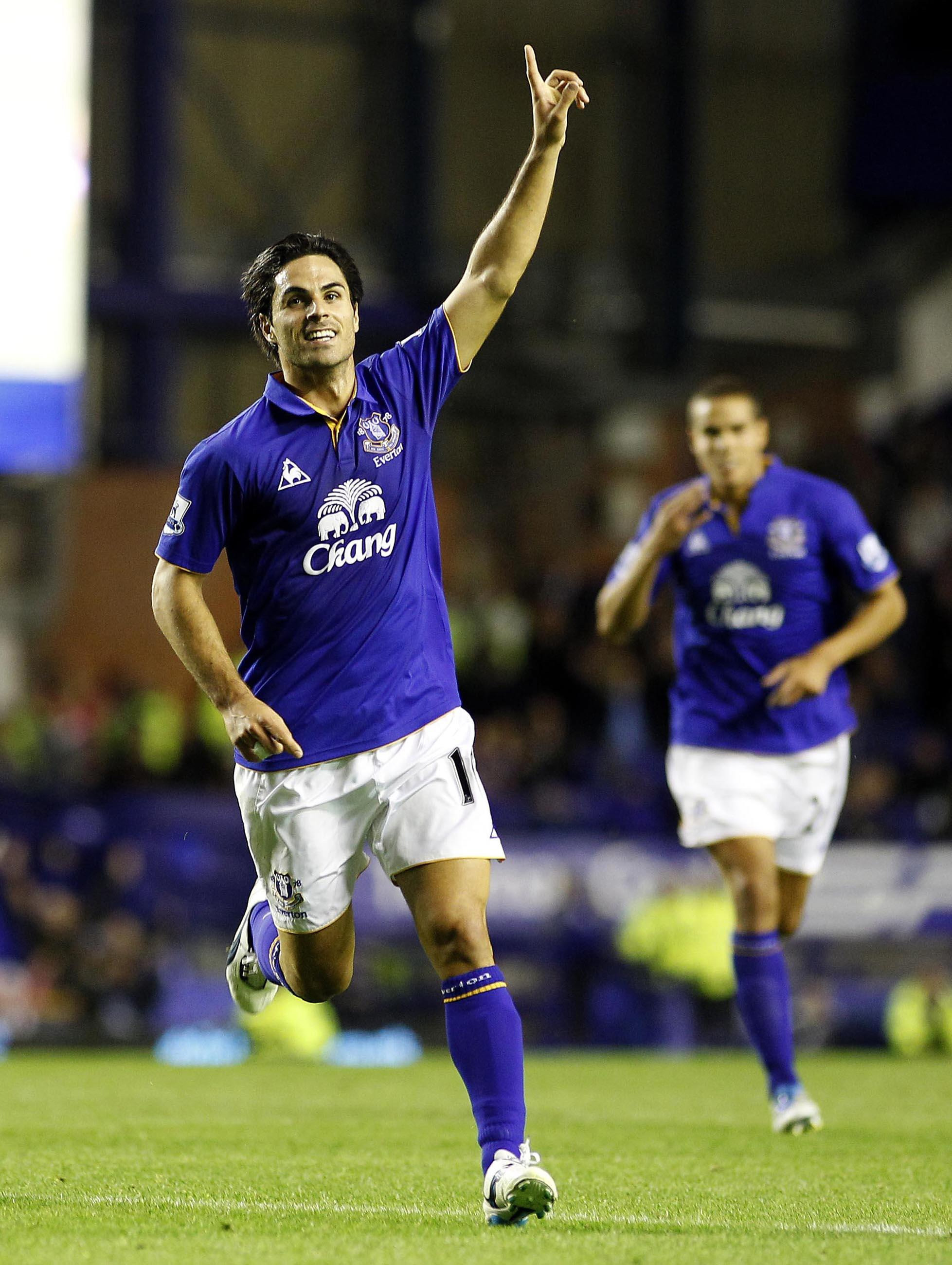 Mikel Arteta when representing Everton