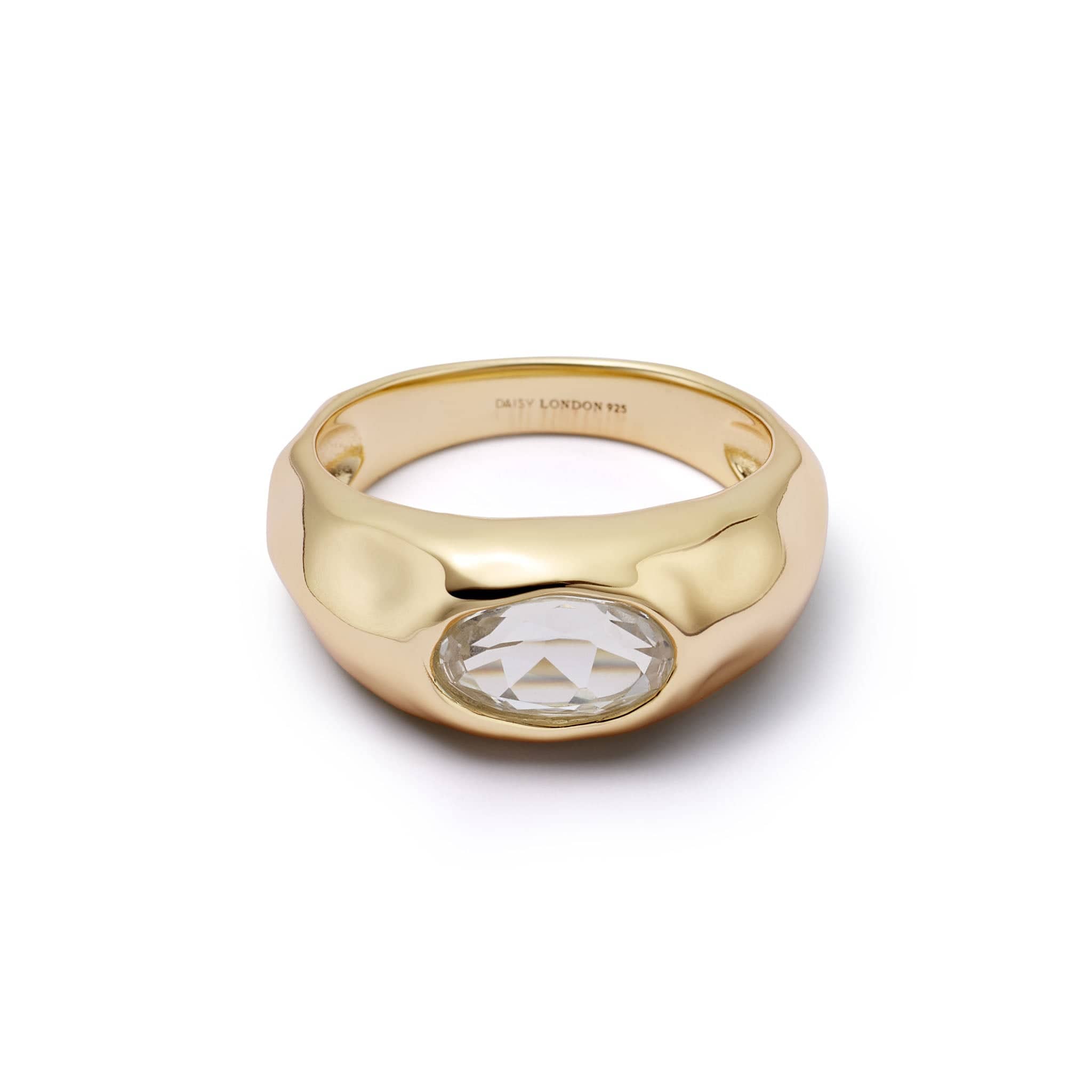 Est&amp;eacute;e Lalonde Chunky Sapphire Ring 18ct Gold Plate