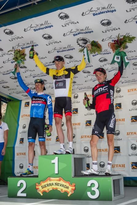 Tom Danielson, Chris Horner and Yannick Eijssen on the podium