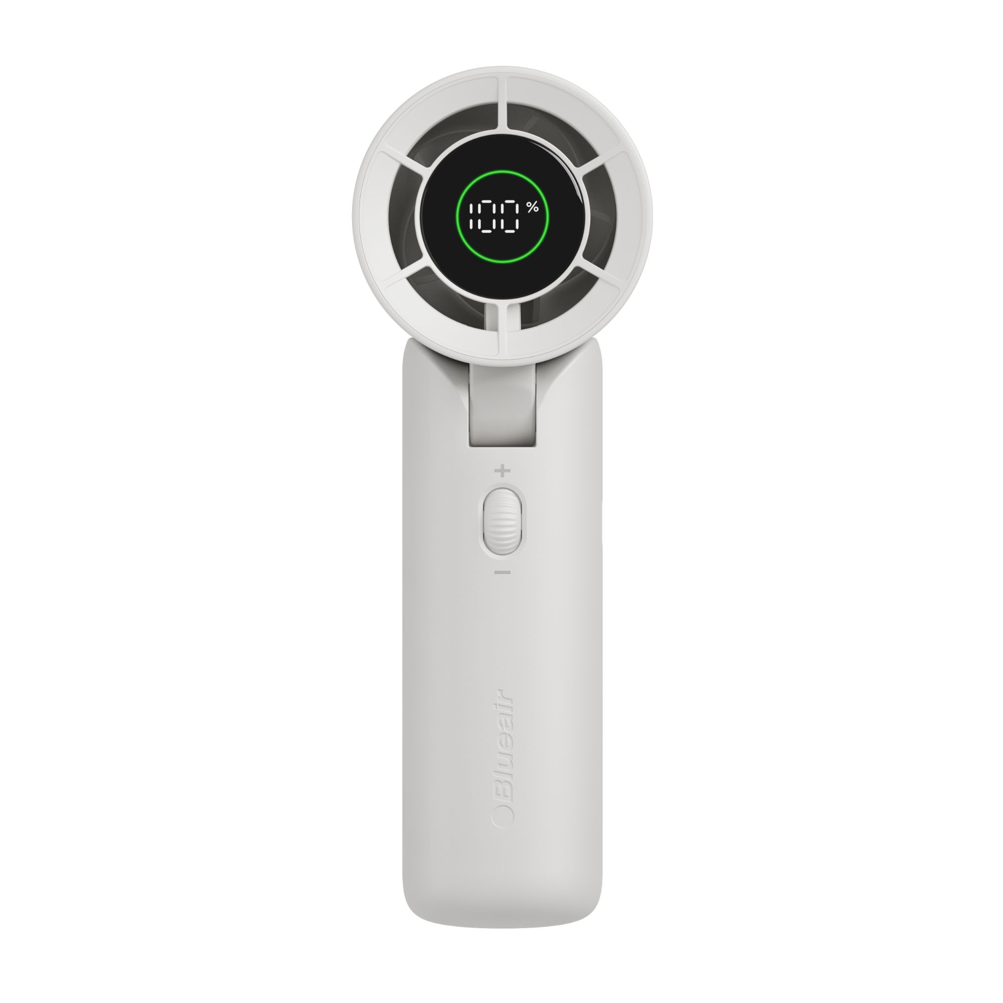 Cutout of the Blueair AlwaysCool Portable Handheld Fan on a white background