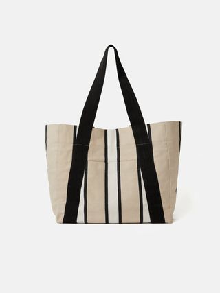 Oversize Striped Canvas Tote