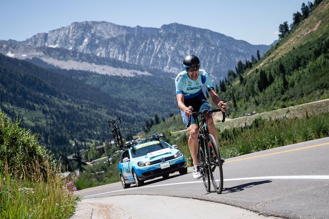 Stephen Bassett (Wildlife Generation) on the climb on the prologue of the 2019 Tour of Utah