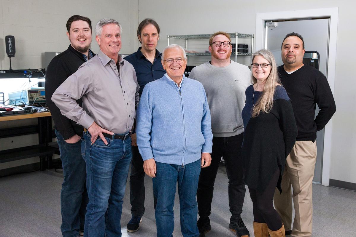 Wisycom executives: Pictured (l to r): Geoff Baynard, Product Marketing Manager, Wisycom, Inc.; John Kowalski, Vice President of Sales and Marketing, Wisycom, Inc.; Massimo Polo, CEO of Wisycom SRL; Enzo Frigo, R&amp;D Manager, Wisycom SRL; Leslie Lello, Product Specialist, Wisycom SRL; Cheryl Colvin, Bookkeeper, Wisycom, Inc.; and Marcos Nieves, Vice President of Operations, Wisycom, Inc. 