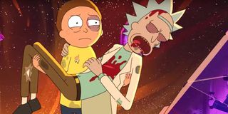 Rick and Morty in the Season 5 premiere of Rick and Morty.