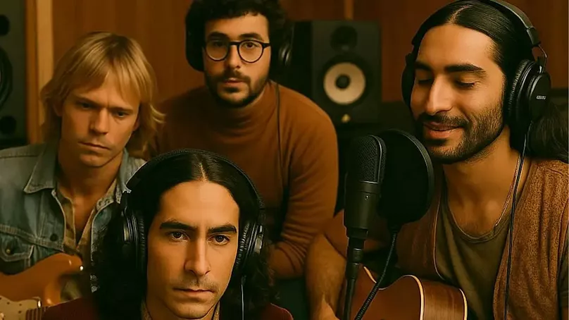 AI generated image of the AI generated four piece rock band The Velvet Sundown