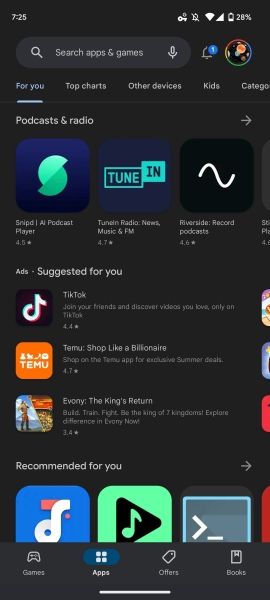 Google Play Store color hue