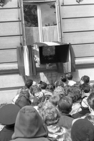 French viewers tune in to watch the Queen's Coronation Day in 1953