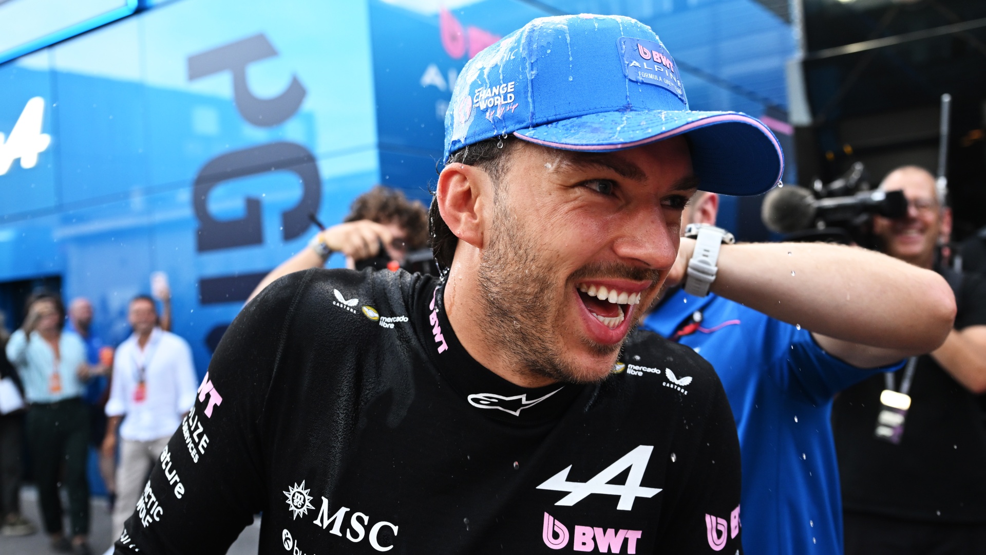 Pierre Gasly celebrates securing Italian Grand prix 2026 pole position
