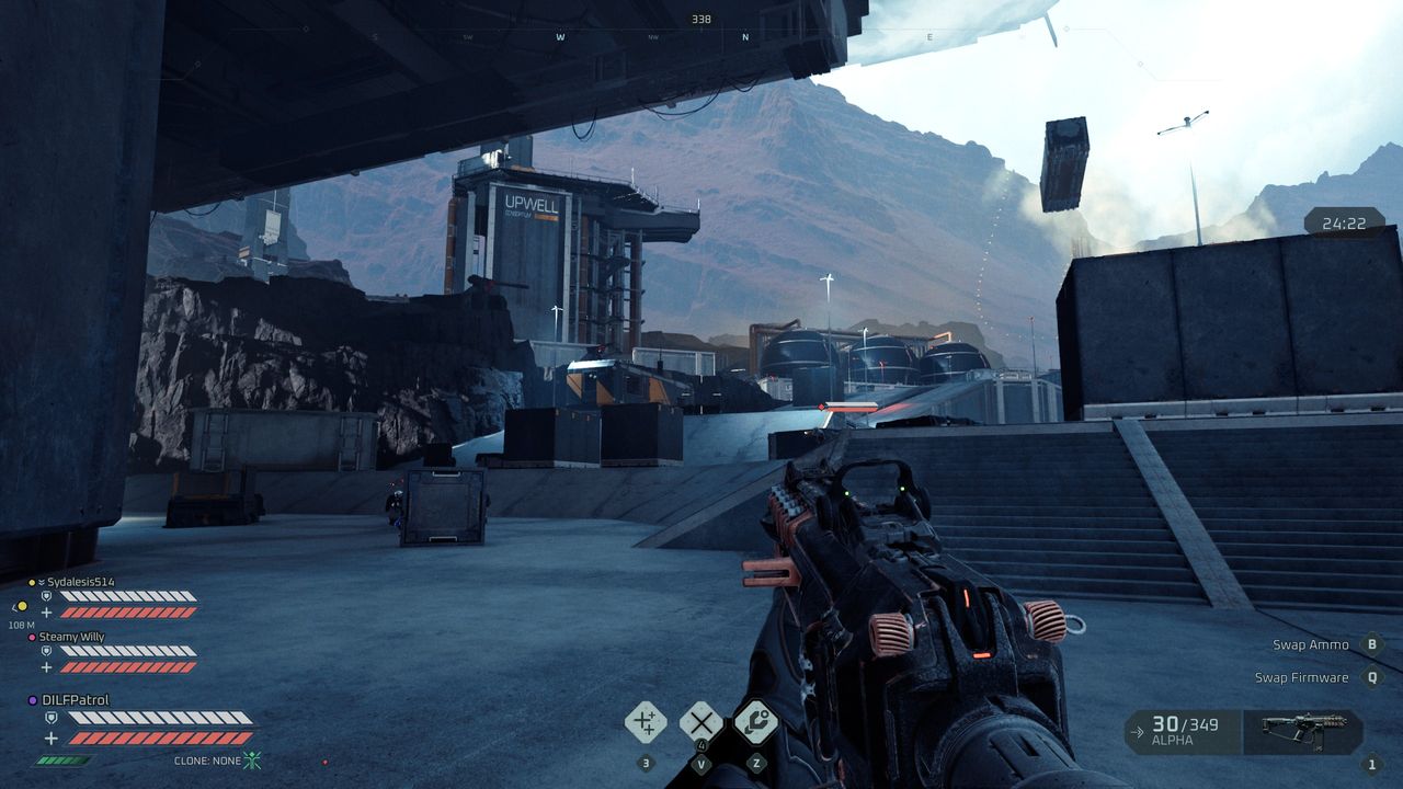 Looking up towards megastructures in EVE Vanguard