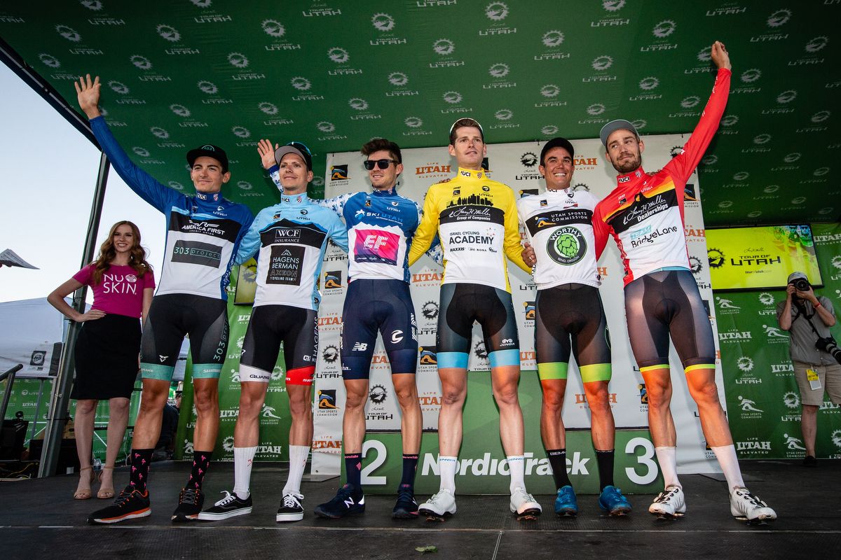The Tour of Utah podium after stage 4