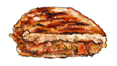 An illustration of a cheesy kimchi toastie