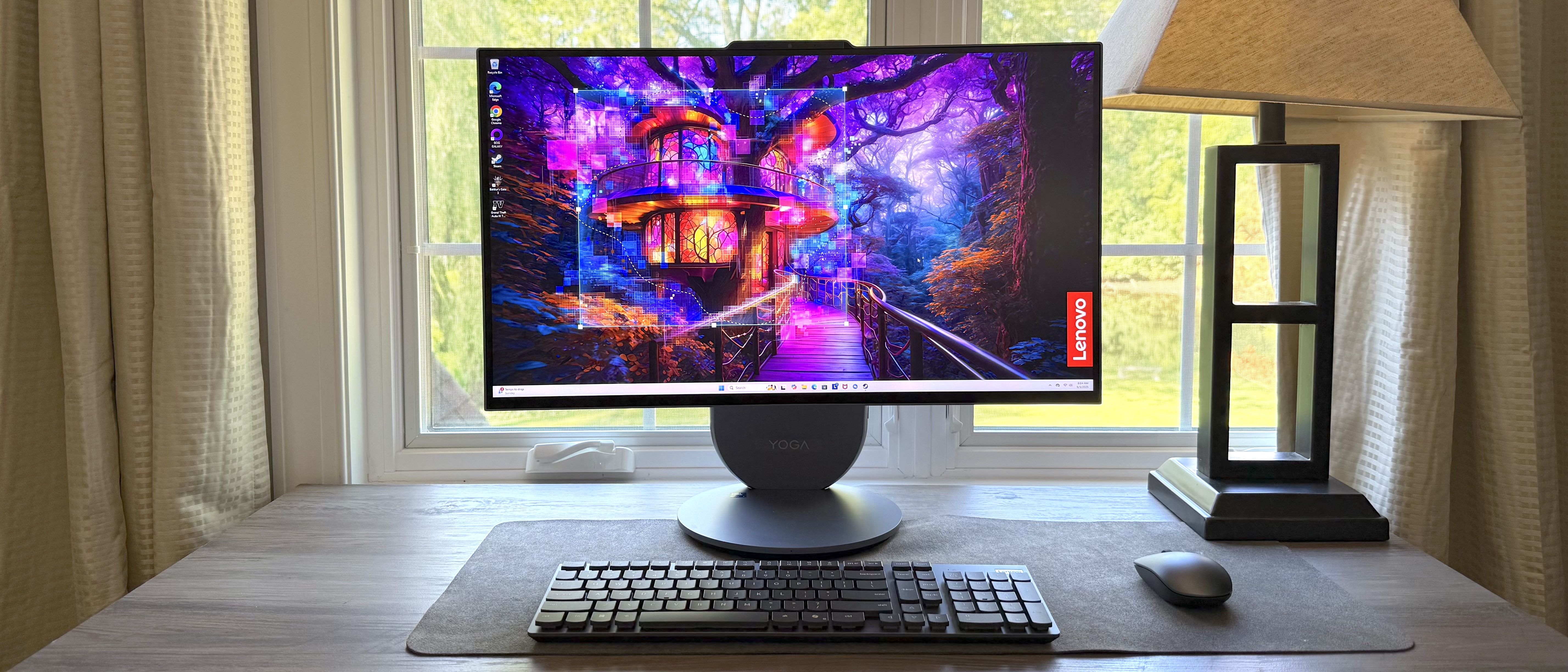 A Lenovo Yoga AIO 27 on a desk