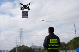 The Shenzhen Traffic Police Bureau uses DJI drones to enforce social-security measures during the lockdown