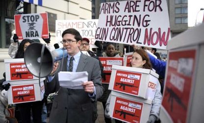 Protesters call for gun control in Washington, D.C., on Dec. 21.