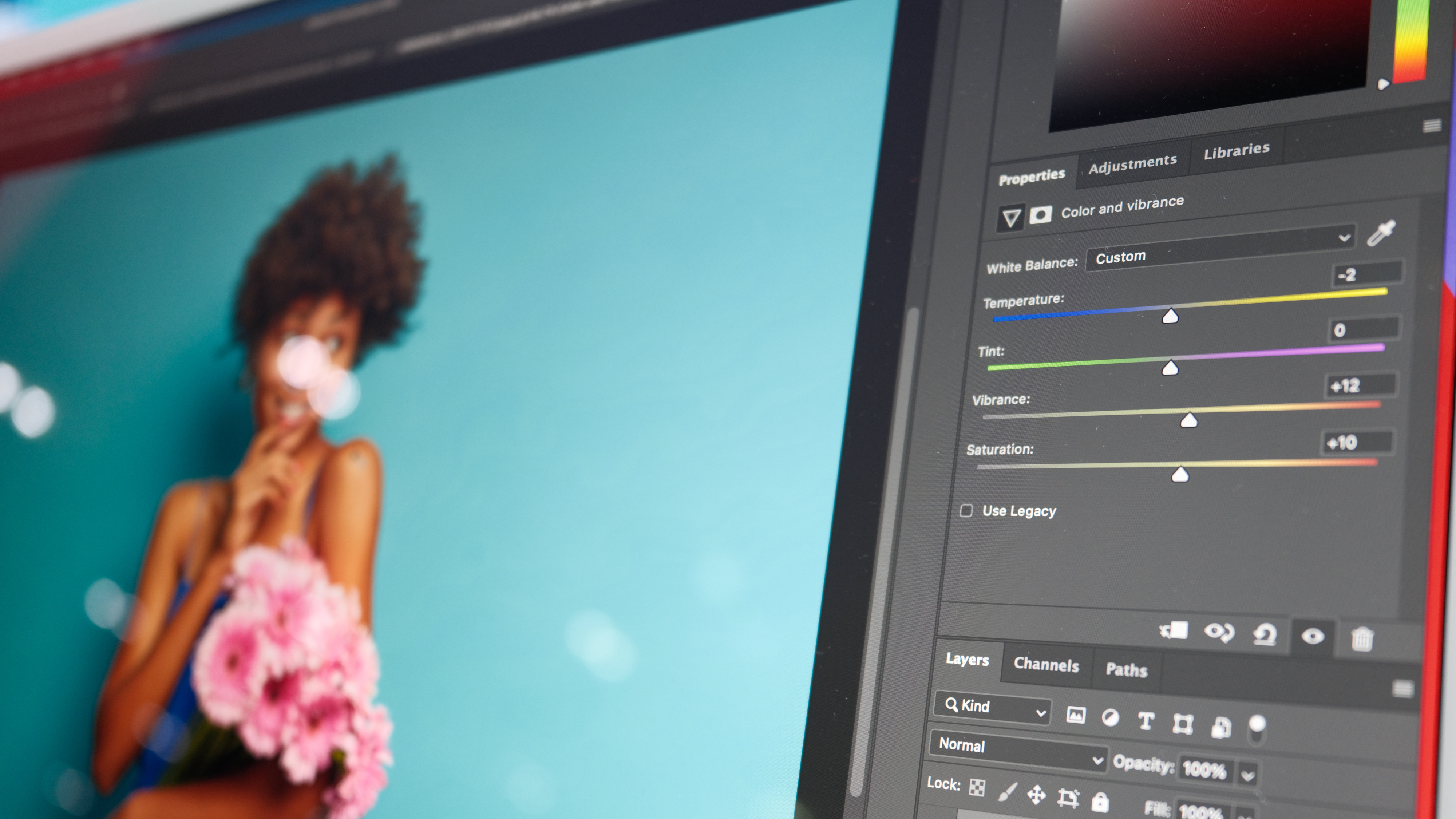 A photo of the new color adjustment layer in Photoshop 2026