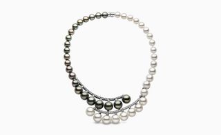 Necklace made with and South Sea and Tahitian pearls