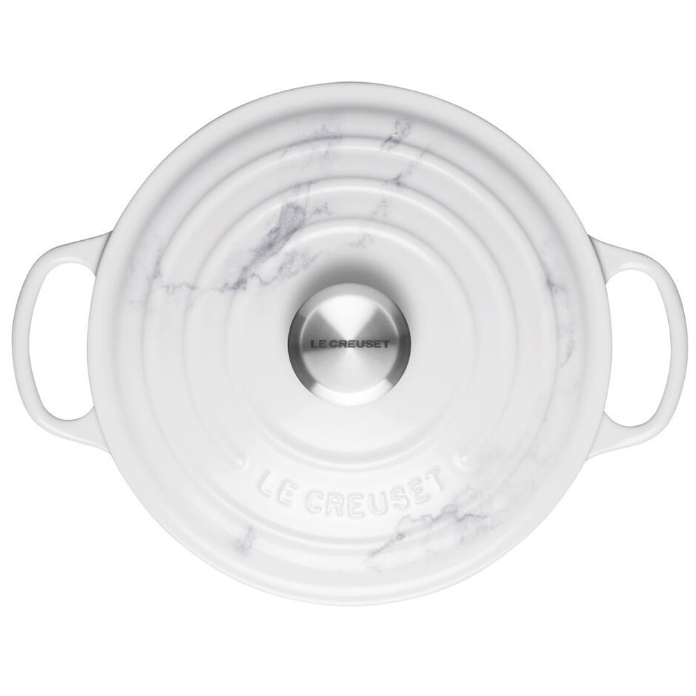 white marble textured cookware