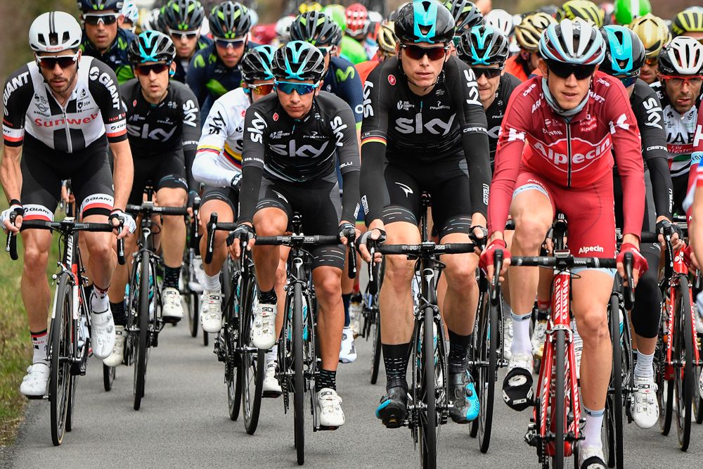 The peloton in action during stage 5 at Paris-Nice